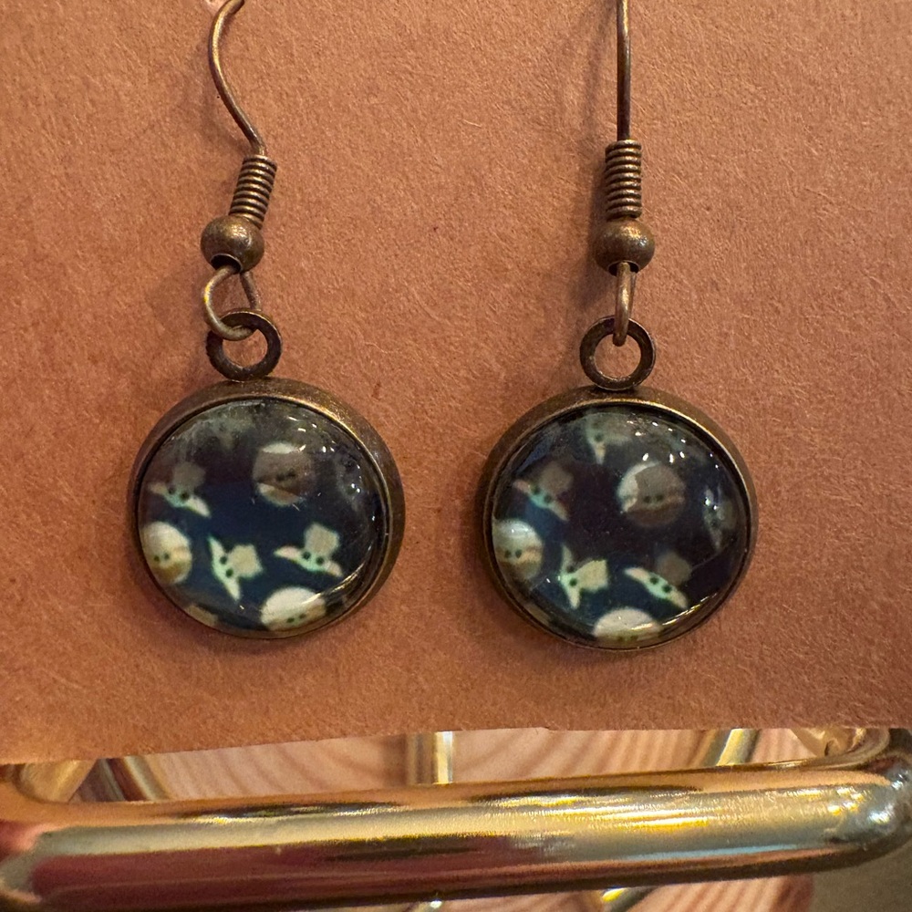 Handcrafted Star Wars Baby Yoda Dangle Earrings